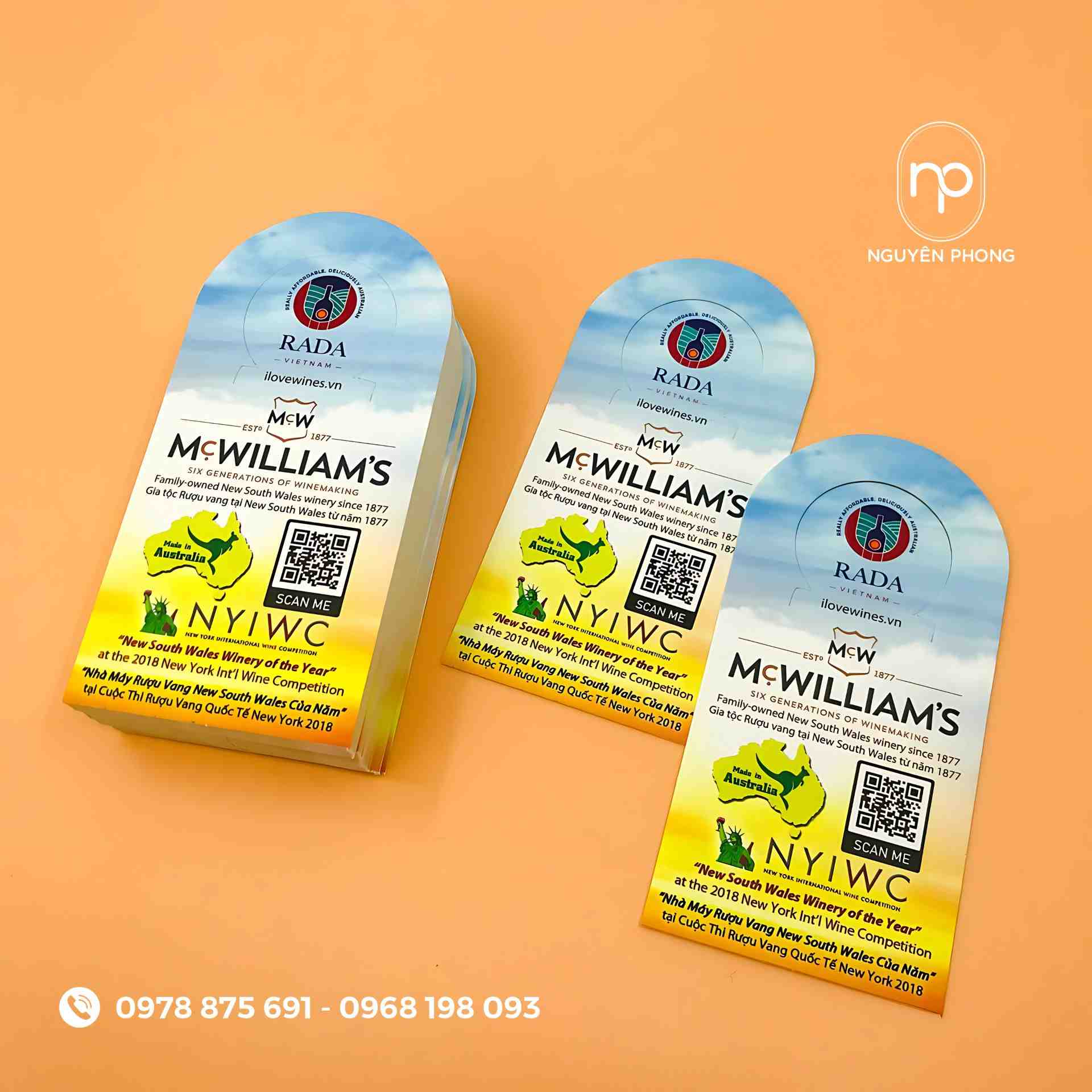 Mẫu tem dán chai rượu nếp